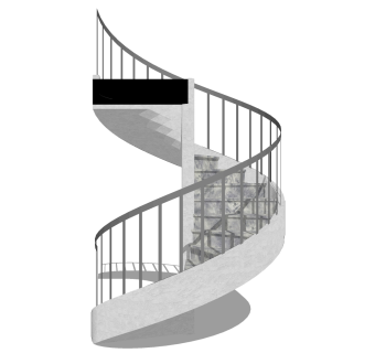 现代大理石螺旋楼梯草图大师模型，大理石螺旋楼梯sketchup模型免费下载