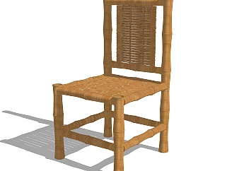自然风<em>竹子</em>单椅草图大师模型，单椅su模型下载