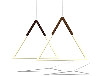 北欧几何吊灯草图大师模型，创意三角吊灯效果图su模型下载