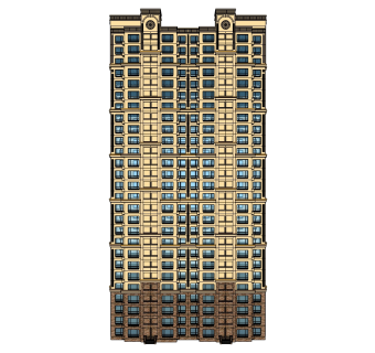 欧式公寓草图大师模型，住宅楼skp文件下载