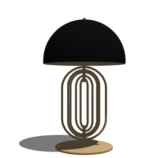 后现代金属台灯草图大师模型，轻奢旋转台灯效果图su模型下载