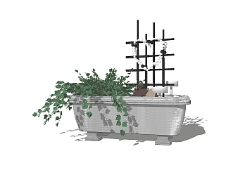  现代中式 盆栽草图大师模型，盆栽sketchup模型下载