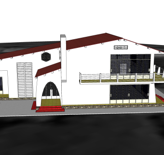 现代别墅外观草图大师模型，别墅外观sketchup模型免费下载