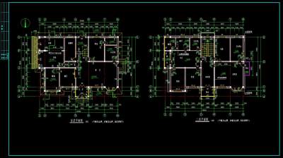 豪华别墅建筑施工图，CAD建筑图纸免费下载