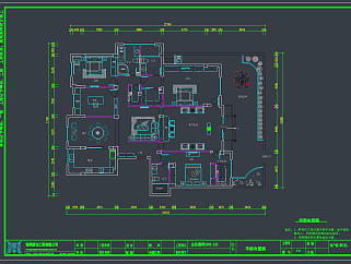 金色港湾新中式客餐厅卧室CAD施工图，餐厅卧室CAD施工图纸下载
