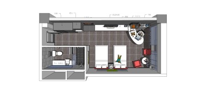 现代酒店标准房草图大师 模型，酒店标准房sketchup模型下载