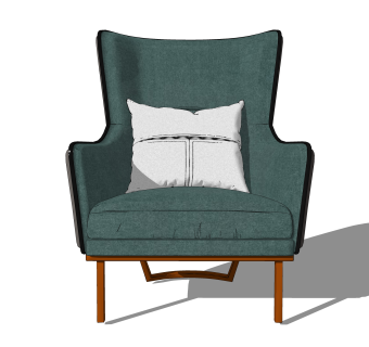 创意轻奢单人沙发椅草图大师模型，沙发SU模型下载