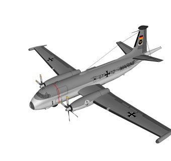 现代Atlantic大西洋反潜机草图大师模型，反潜机sketchup模型下载。