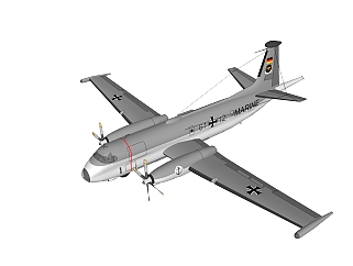 现代Atlantic大西洋反潜机草图大师模型，反潜机sketchup模型下载。