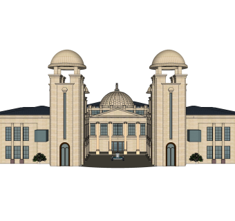 欧式别墅su模型，别墅sketchup模型下载