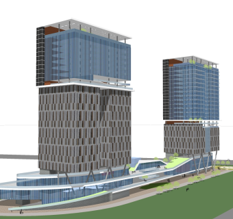 现代办公楼草图大师模型，办公楼sketchup模型免费下载