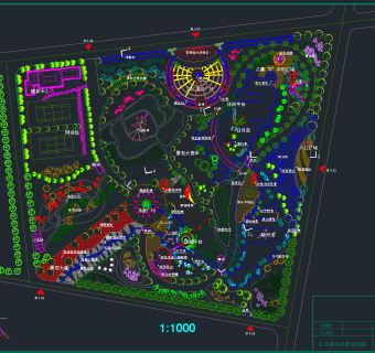 公共绿地绿化CAD平面设计图，公共绿地化CAD施工图纸下载