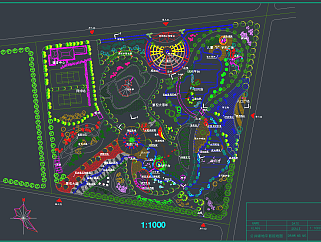公共绿地绿化CAD平面设计图，公共绿地化CAD施工图纸下载