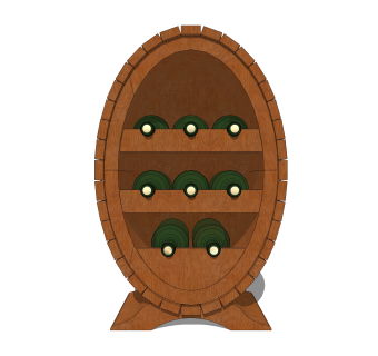 现代酒柜草图大师模型，酒柜su模型下载