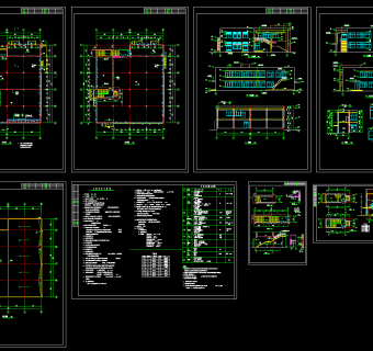 食堂建筑全套施工图，学校食堂CAD图纸下载