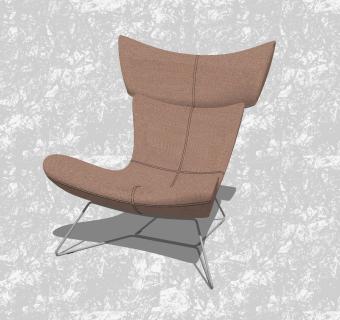 现代布艺休闲椅草图大师模型，创意小座椅sketchup模型下载
