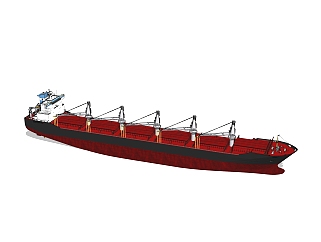 现代大型货轮su模型，货船skb文件下载