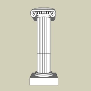 希腊爱奥尼克罗马柱SU模型，柱子sketchup模型下载