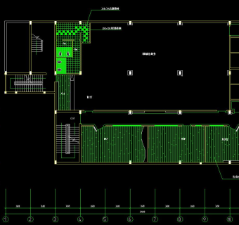 某洗浴中心CAD施工图，洗浴中心室内设计图纸下载
