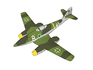 德国ME-262喷气<em>战斗</em>机草图大师模型，<em>战斗</em>机sketchup...