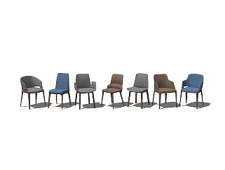 北欧单椅组合草图大师模型，单椅组合sketchup模型下载