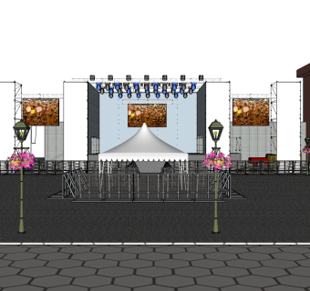 现代舞台草图大师模型，舞台SU模型下载