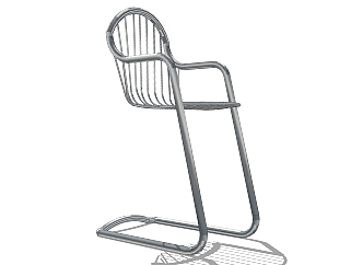 后现代的<em>铁艺吧台</em>椅草图大师模型，吧椅sketchup模型...