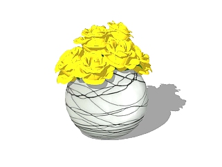 现代装饰花瓶草图大师模型，花瓶sketchup模型下载