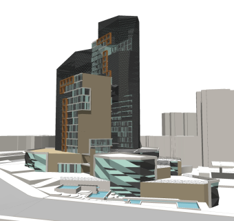 现代写字楼草图大师模型，写字楼sketchup模型免费下载