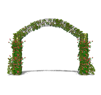 现代婚礼鲜花拱门草图大师模型，婚礼su模型下载