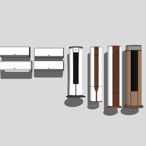 现代空调组合草图大师模型，空调su模型下载
