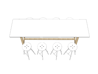 <em>北欧餐桌</em>椅su模型，餐桌椅草图大师模型下载