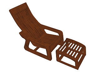 现代<em>中式躺椅</em>草图大师模型，椅子sketchup模型下载