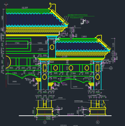 牌楼全套CAD图纸，牌楼CAD建筑图纸下载