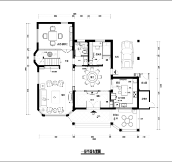 祥细家装户型图三居CAD，免费下载