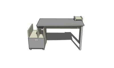   现代 简约办公桌草图大师模型，办公桌sketchup模型下载