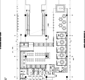 现代餐厅空间布局图纸CAD