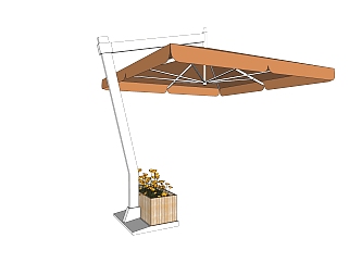 现代雨棚遮阳棚，SU模型免费下载