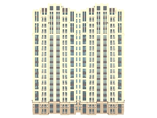 新古典高层住宅楼sketchup模型下载，住宅楼草图大师模型