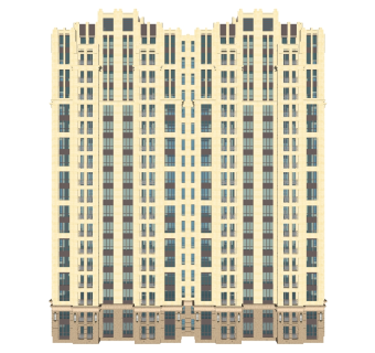 新古典高层住宅楼sketchup模型下载，住宅楼草图大师模型