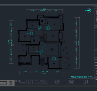 祥细家装户型图三居CAD，免费下载