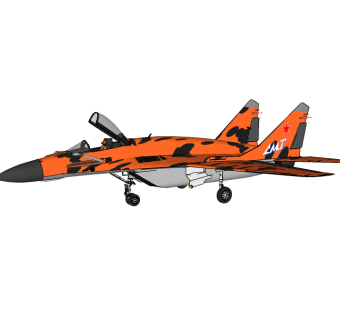 苏俄Mig-29米格-29战斗机 Sketchup模型，苏俄Mig-29米格-29战斗机 Skb模型下载