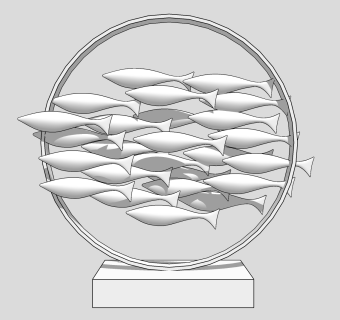  现代雕塑摆件草图大师模型，雕塑摆件sketchup模型下载
