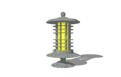 新中式大理石地灯草图大师模型，大理石地灯sketchup模型下载