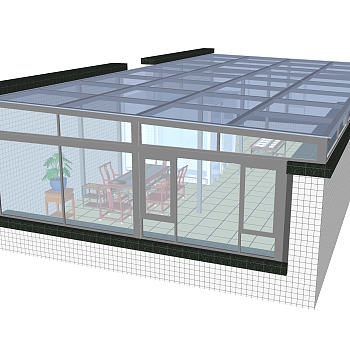 现代风<em>阳光房</em>4sketchup模型下载