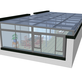 现代风阳光房4sketchup模型下载