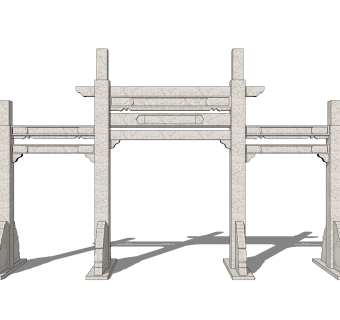 现代牌坊牌楼su模型下载，入口大门sketchup模型分享