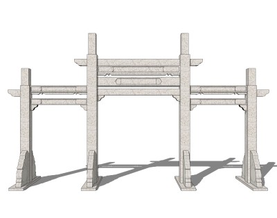 现代牌坊牌楼su模型下载，入口大门sketchup模型分享