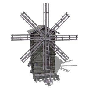 现代观赏风车草图大师模型，风车sketchup模型下载