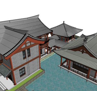 宋建—玄山.歇山. 攒尖草图大师模型下载